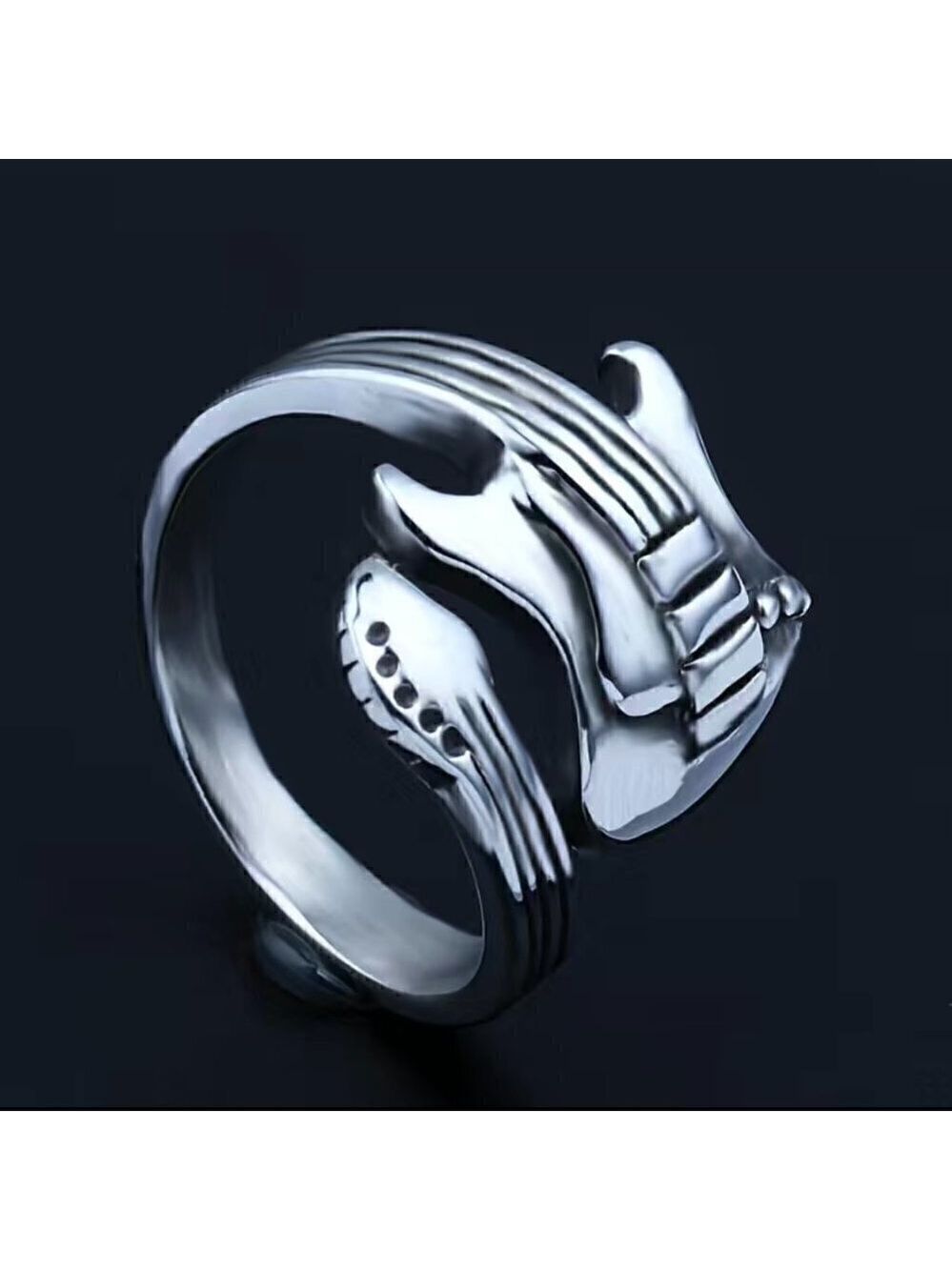 Boho Rocker Guitar Spoon Ring #769